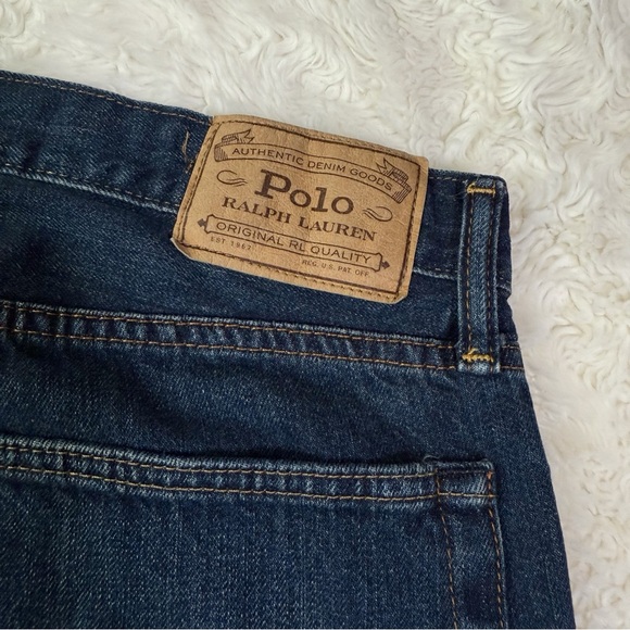 POLO Ralph Lauren Men Dark Wash Straight Fit Jeans US36 Western Preppy Classic - Picture 4 of 12